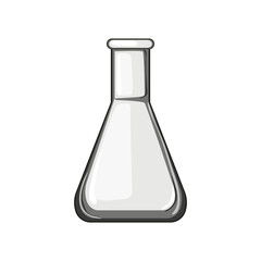 Sticker - chemistry laboratory glassware cartoon vector illustration