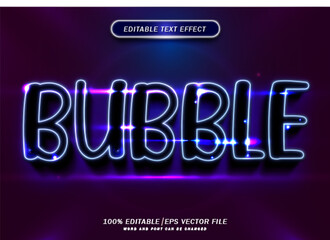Poster - Luxury neon bubble editable text effect