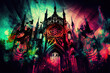 Abstract gothic architecture church as wallpaper background (Generative AI)