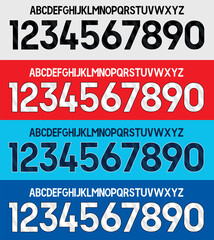 Poster - font vector england teams kit sport style font. england football style font 2024. sports style letters and numbers for soccer team
