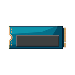 Poster - technology ssd storage cartoon vector illustration