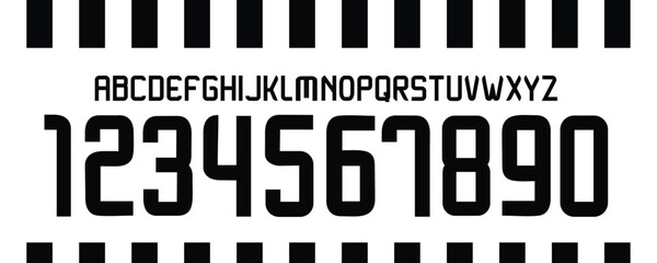 Poster - font vector team 2014 - 2015 kit sport style font. juve football style font. italy league. sports style letters and numbers for soccer team