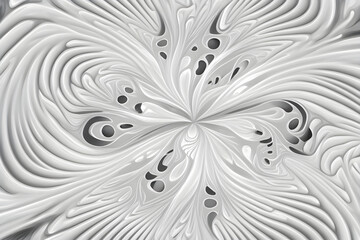 Wall Mural - Porcelain fractal floral pattern. Generative AI