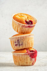 Canvas Print - Baked Raspberry Peach Muffins