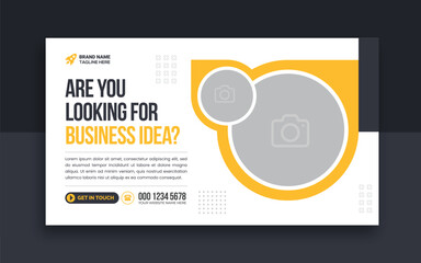 Wall Mural - Business youtube thumbnail and web banner template