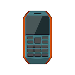 Poster - sign button phone cartoon vector illustration