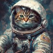 Courageous cat astronaut