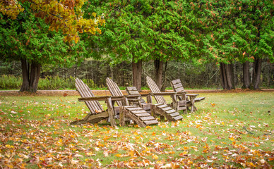 Wall Mural - Chairs in the park