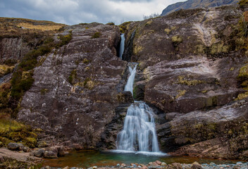 Wall Mural - waterfall in the Scottish mountains, famous waterfall in Glencoe, Scotland