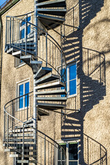 Wall Mural - modern emergency staircase at a building