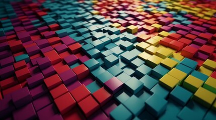 Poster - Abstract Squares Background, High quality, Colorful, Light and bokeh. Generative ai