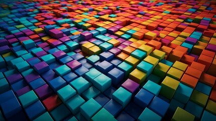 Poster - Abstract Squares Background, High quality, Colorful, Light and bokeh. Generative ai