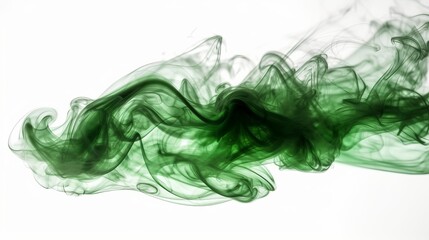 Poster - Green smoke bomb exploding against white background Generative AI