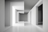 Fototapeta Perspektywa 3d - an Empty White Room with No Furniture or Decorations. Generative AI