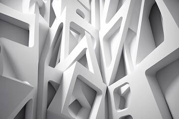 Poster - abstract shapes in black and white. Generative AI