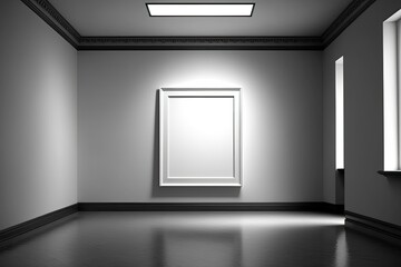 Canvas Print - an empty room with a mirrored wall. Generative AI