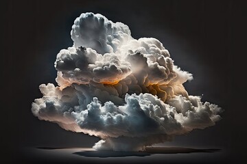 Canvas Print - massive cumulonimbus cloud hovering in the sky. Generative AI