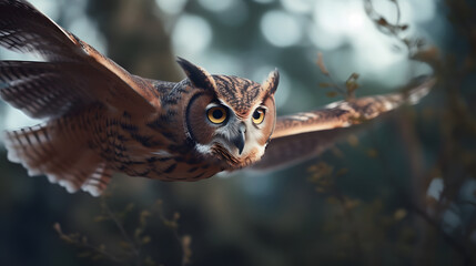 Wall Mural - owl in flight