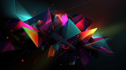 Wall Mural - Abstract wallpaper of shapes in dark bold colors