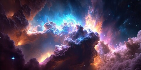 Wall Mural - colorful space galaxy cloud nebula. stary night cosmos. universe science astronomy. supernova backgr