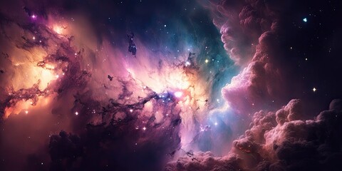 Colorful space galaxy cloud nebula. Stary night cosmos. Universe science astronomy. Supernova background wallpaper