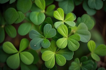 Poster - close-up view of green leaves. Generative AI