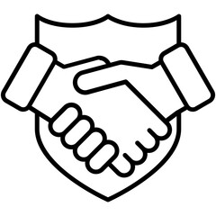 trust icon, line icon style, social community service symbol vector stock.