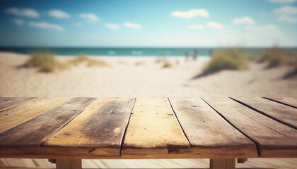 Wall Mural - Empty old wooden table background