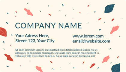 Wall Mural - Company name business card with information vector