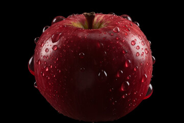 Canvas Print - red apple isolated on black