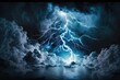 thunderstorm over a lake or ocean. Generative AI