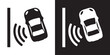 Automatic and Intelligent Parking Assist System Icon. Flat Vector Icon.
