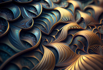 Poster - fish skin abstract.  Generative AI technology
