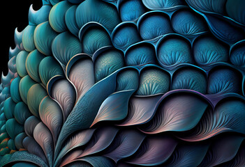 Poster - fish skin abstract.  Generative AI technology