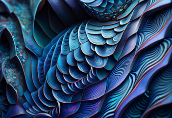 Poster - fish skin abstract.  Generative AI technology