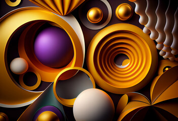 Poster - abstract background with circles. Generative AI technology.	