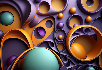 Poster - abstract background with circles. Generative AI technology.	