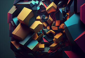 Poster - abstract background visualization  with speakers  Generative AI technology.	