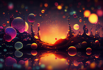 Poster - abstract  background with rays. Generative AI technology.	