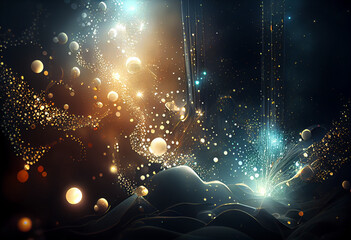 Poster - abstract  background with rays. Generative AI technology.	