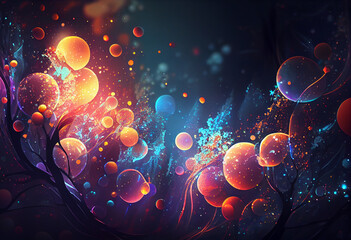 Poster - abstract  background with rays. Generative AI technology.	