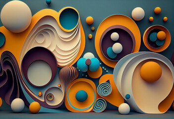 Poster - abstract background with lines and movement. Generative AI technology.	