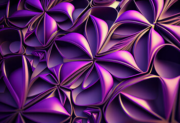 Poster - A complex, multi-layered pattern of interlocking shapes that resembles a Purple lavender bush. Generative AI technology.	

