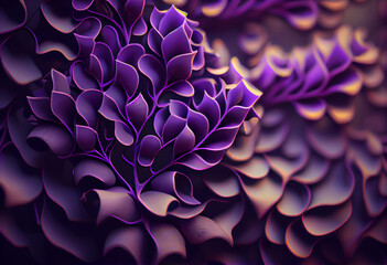 Poster - Beautiful abstract surreal geometric Lilac with purple flowers. Generative AI technology.

