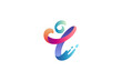 © cahyo - Abstract people logo in multiple color with wave splash effect