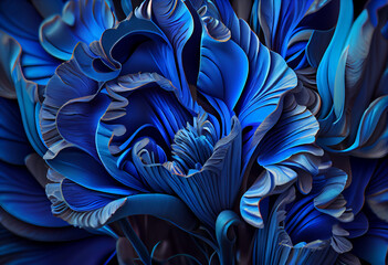 Aufkleber - Beautiful abstract surreal geometric  Bright blue irises. Generative AI technology.	
