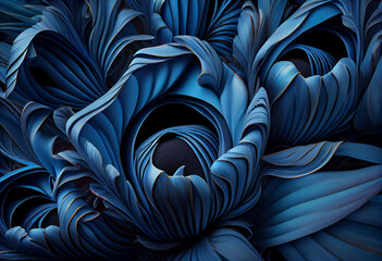 Aufkleber - Beautiful abstract surreal geometric  Bright blue irises. Generative AI technology.	
