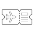 Plane ticket Greyscale Line Icon