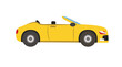 Concept Car. This is a flat vector cartoon concept illustration of a yellow cabriolet car on a white background, commonly used in web design. Vector illustration.