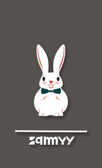 Sticker - vector hare holiday hare for easter 